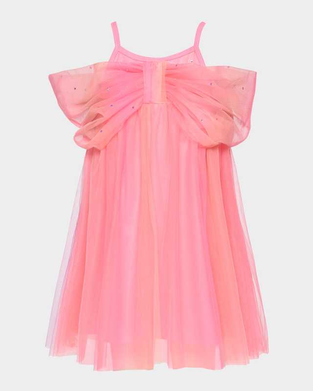 Girl's Off The Shoulder Ombre Tulle Dress, Size 4-10